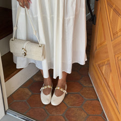 Relan Off White Leather Ballet Flats | Women Dolce Vita