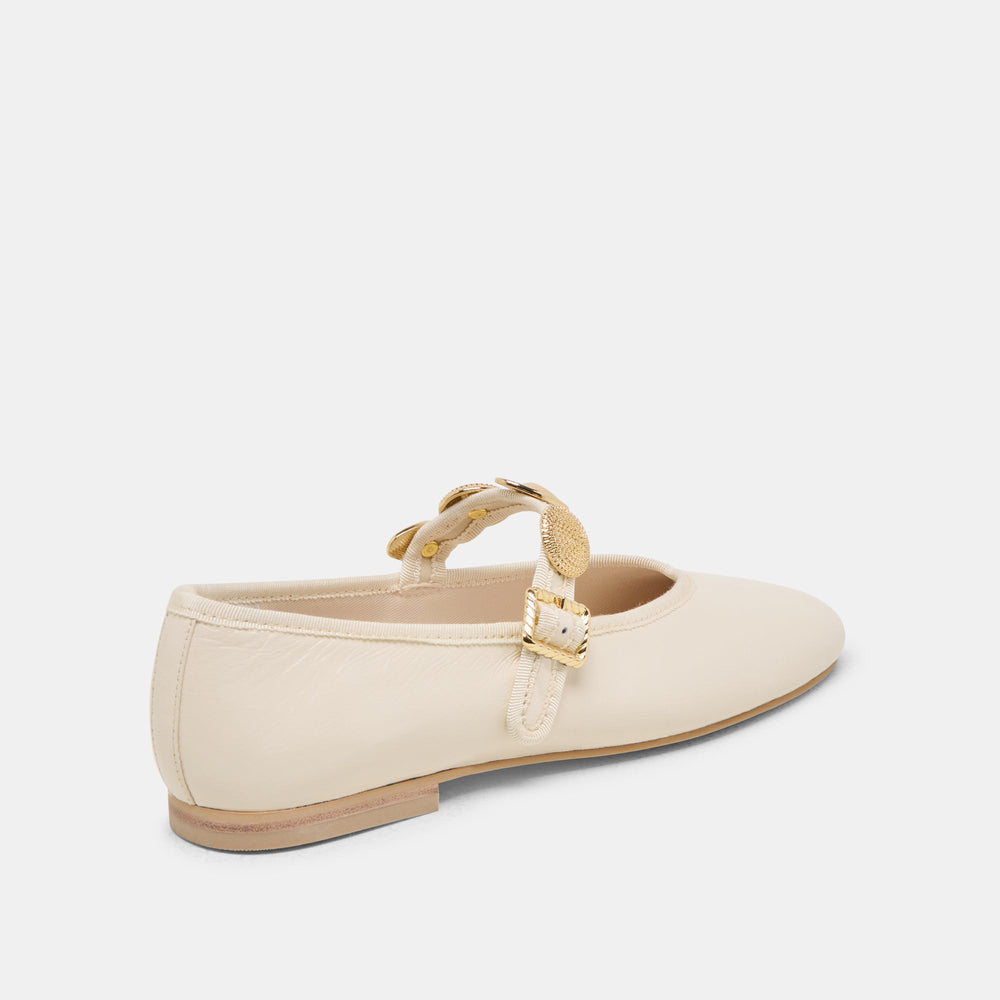 Relan Off White Leather Ballet Flats | Women Dolce Vita