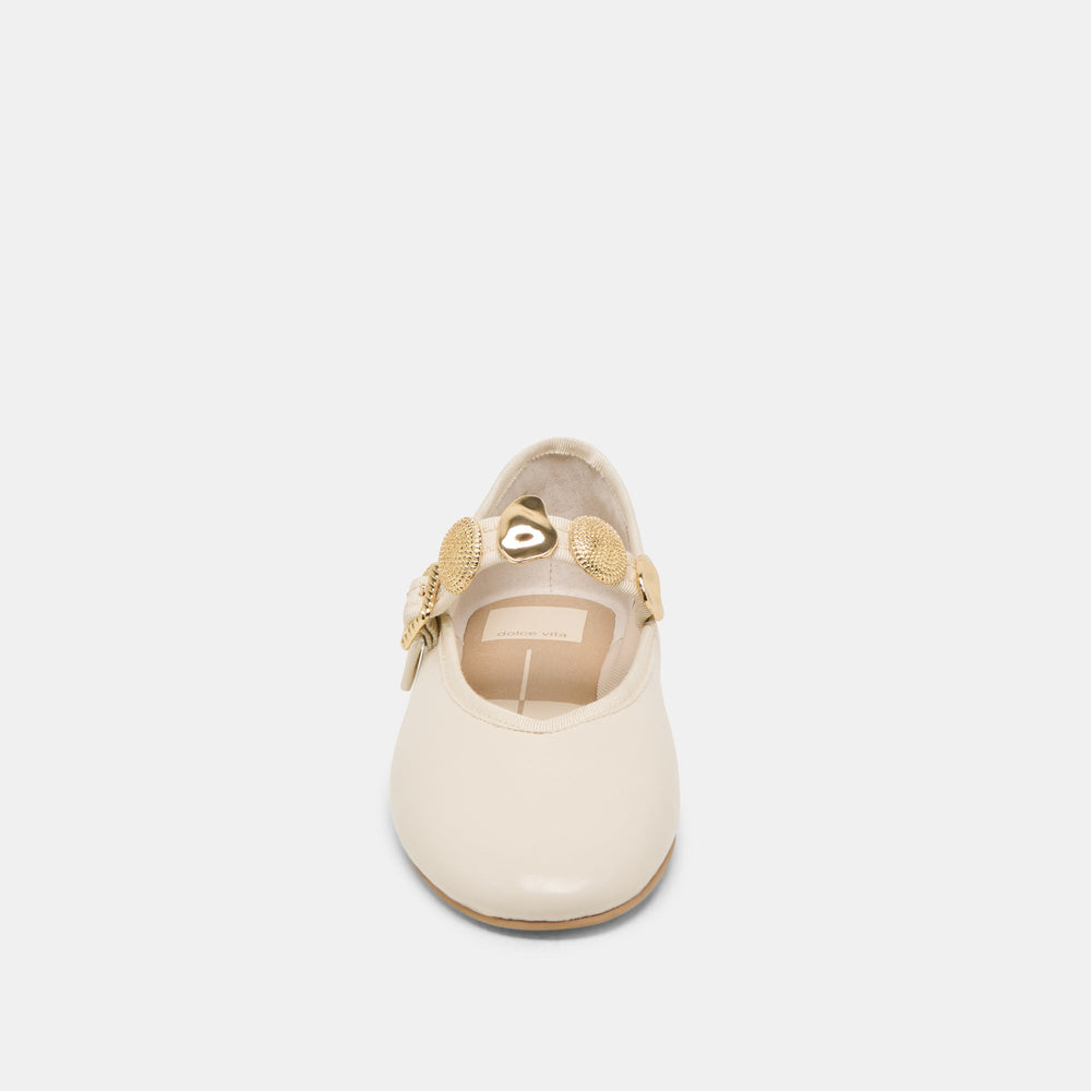 Relan Off White Leather Ballet Flats | Women Dolce Vita