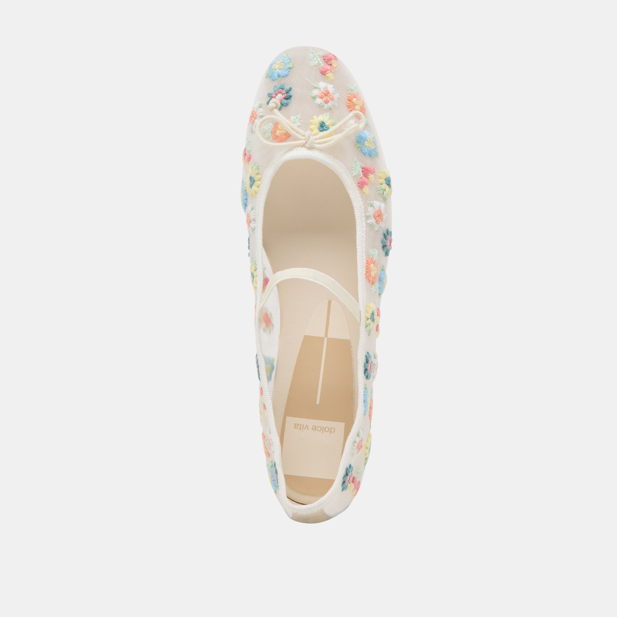 CADEL FLORAL BALLET FLATS IVORY FLORAL MESH | Dolce Vita Women