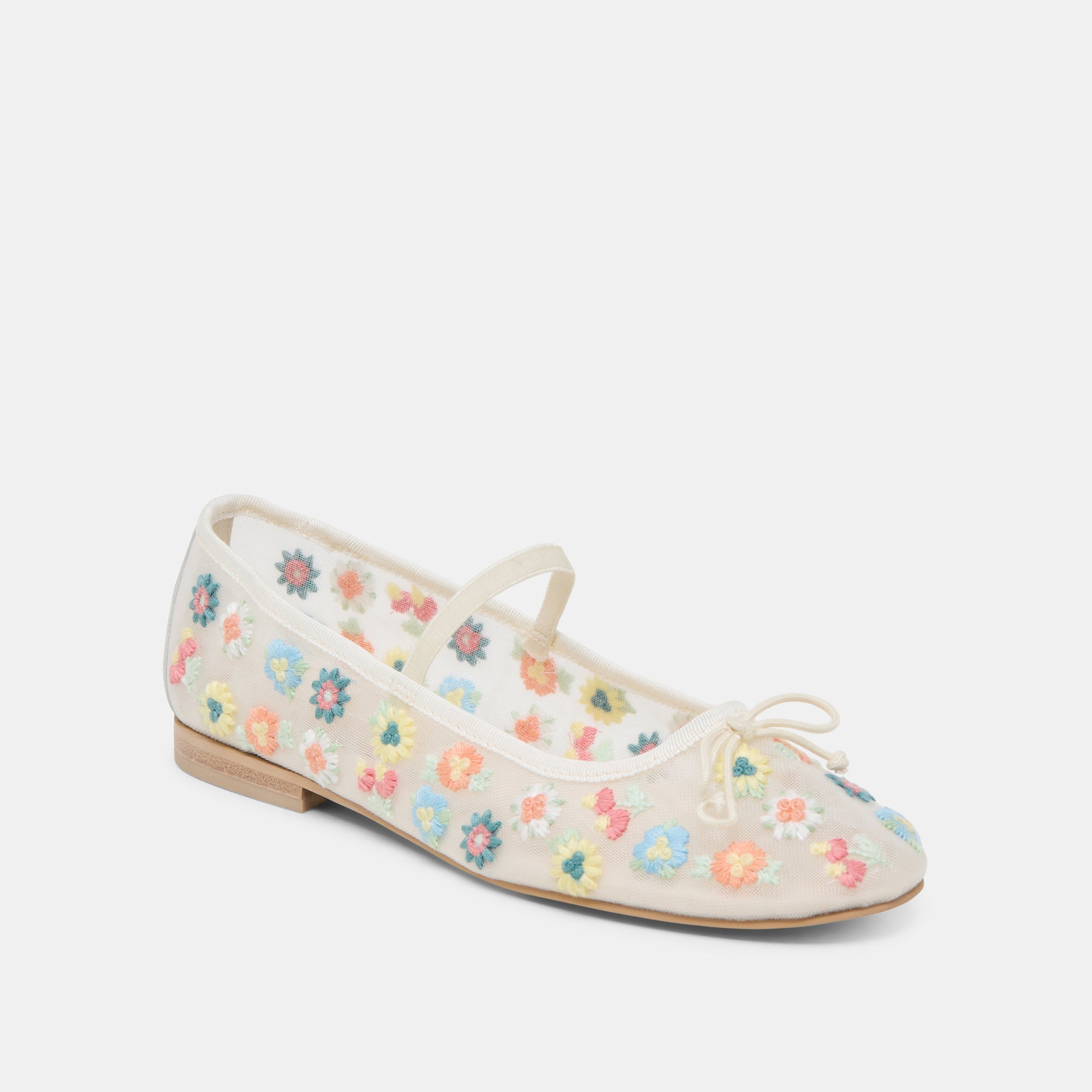 CADEL FLORAL BALLET FLATS IVORY FLORAL MESH | Dolce Vita Women