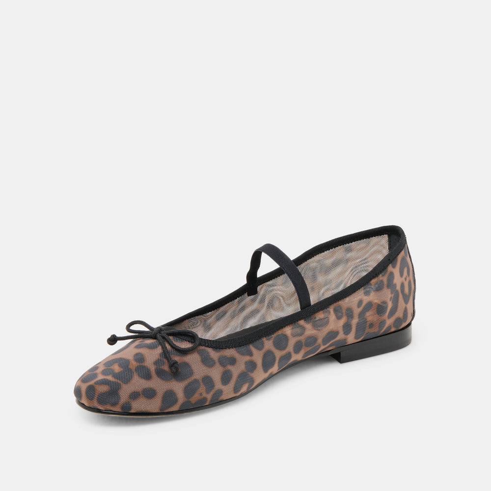 CADEL BALLET FLATS DK LEOPARD MESH | Women Dolce Vita