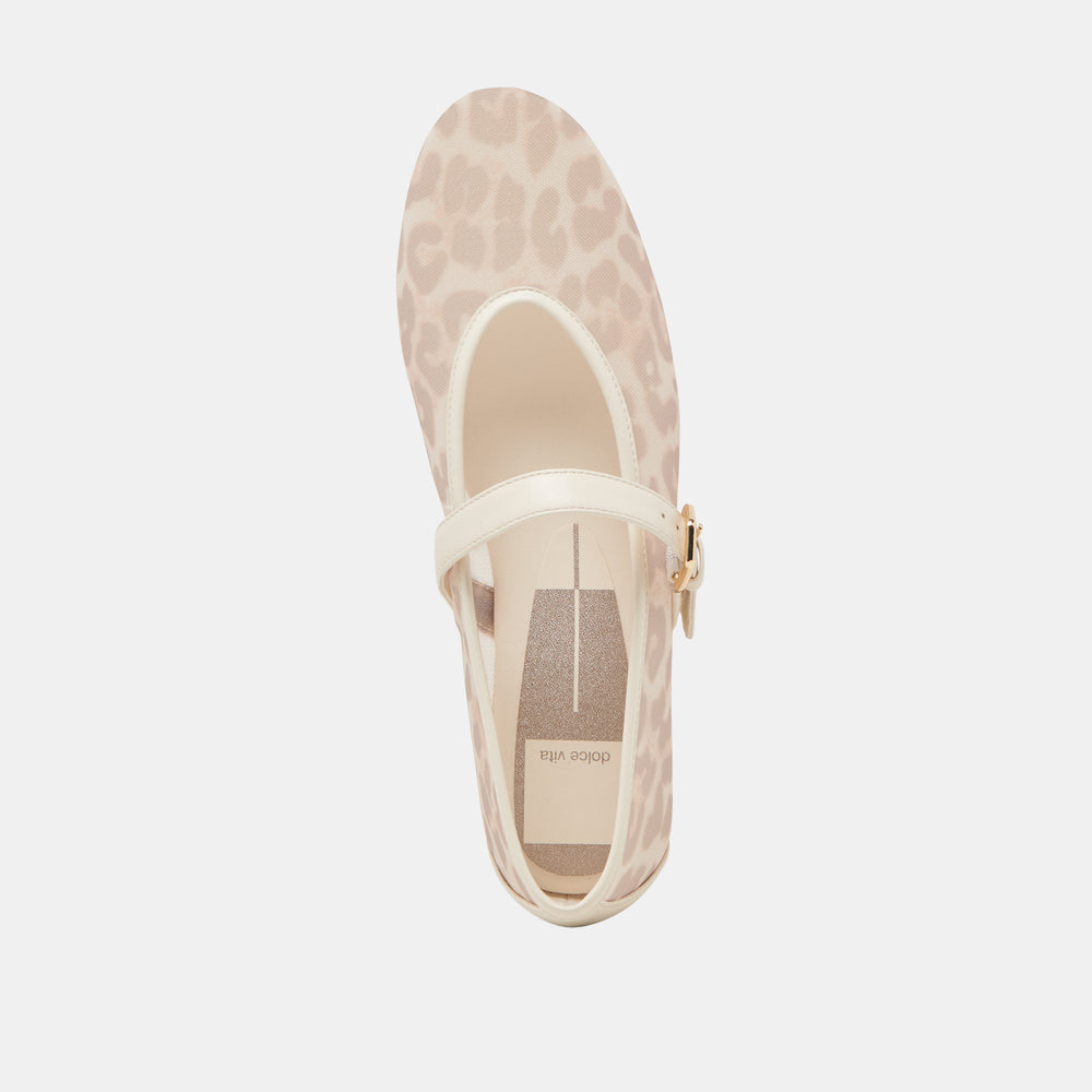 ROSLYN BALLET FLATS WHITE LEOPARD MESH | Dolce Vita Women