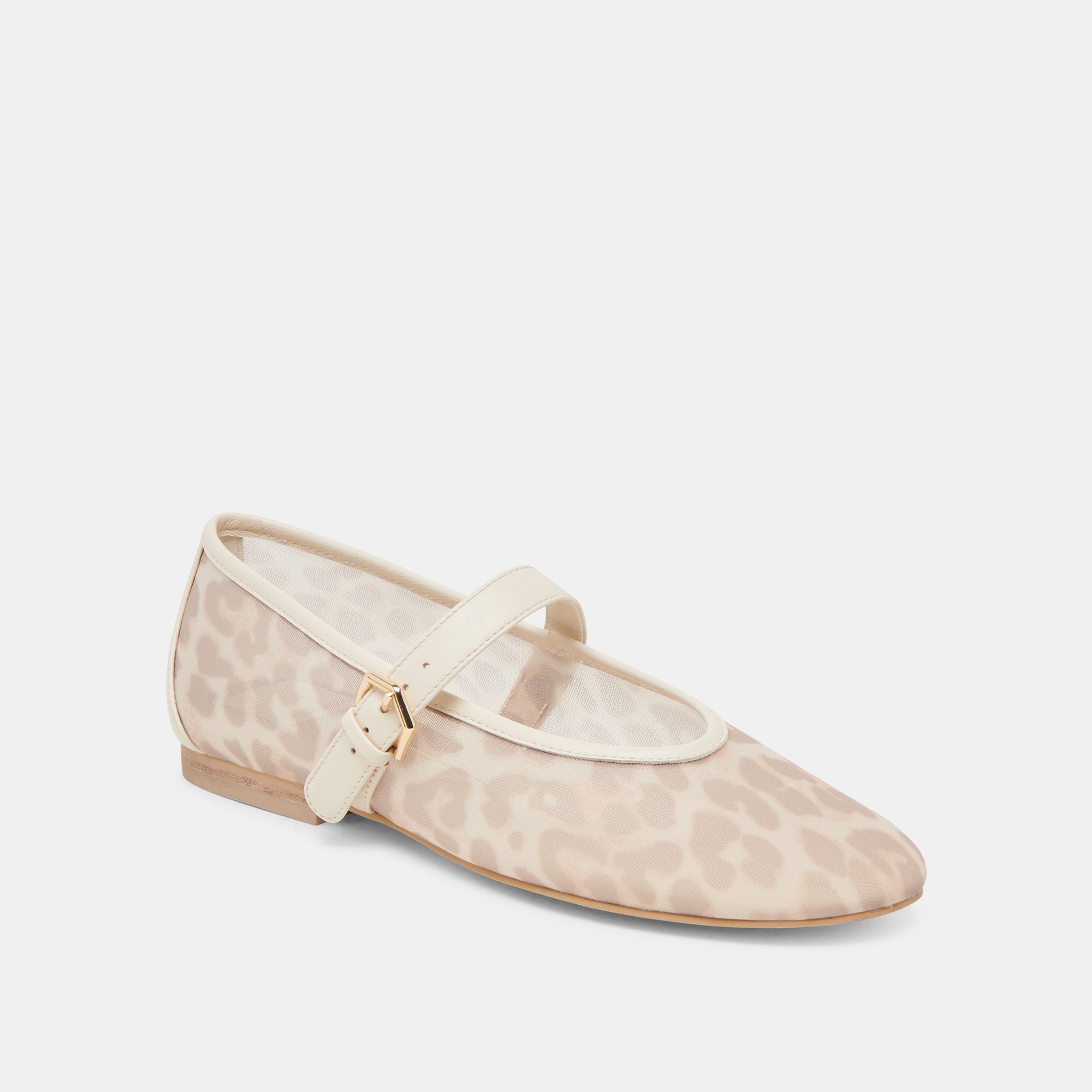 ROSLYN BALLET FLATS WHITE LEOPARD MESH | Dolce Vita Women