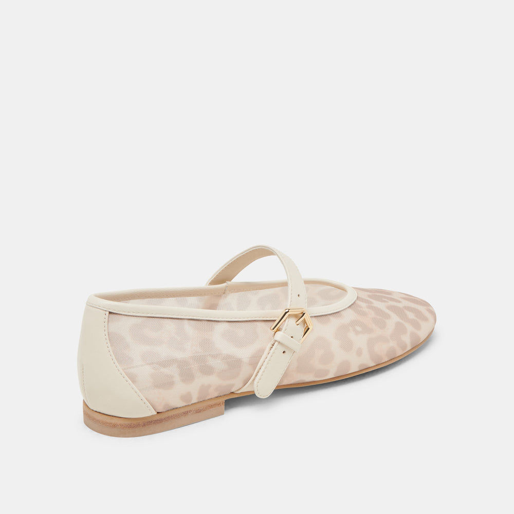ROSLYN BALLET FLATS WHITE LEOPARD MESH | Dolce Vita Women