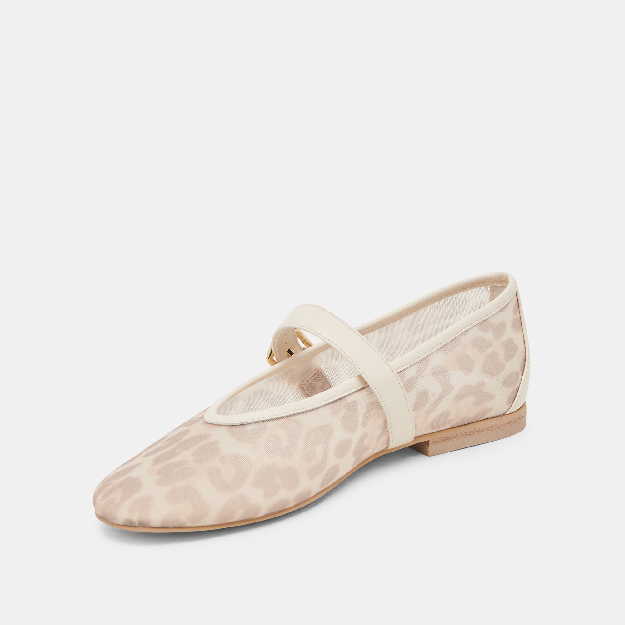 ROSLYN BALLET FLATS WHITE LEOPARD MESH | Dolce Vita Women