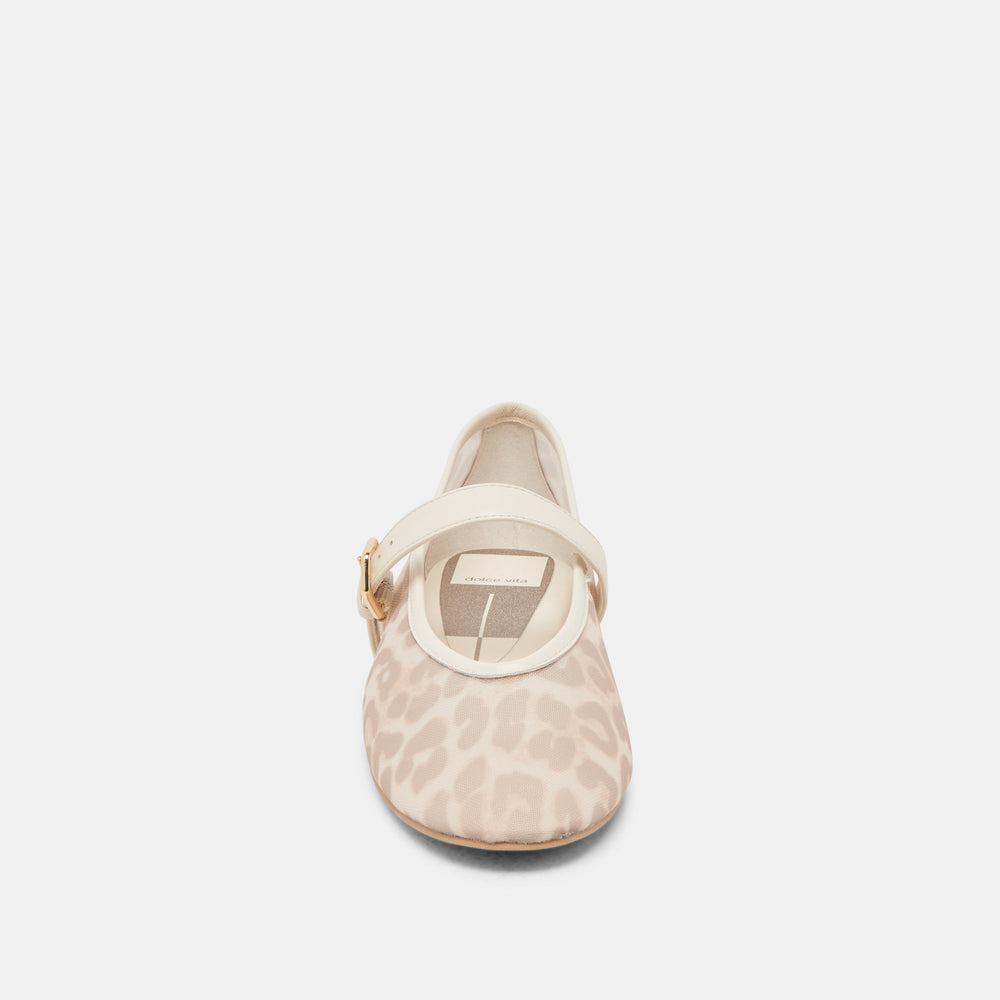 ROSLYN BALLET FLATS WHITE LEOPARD MESH | Dolce Vita Women