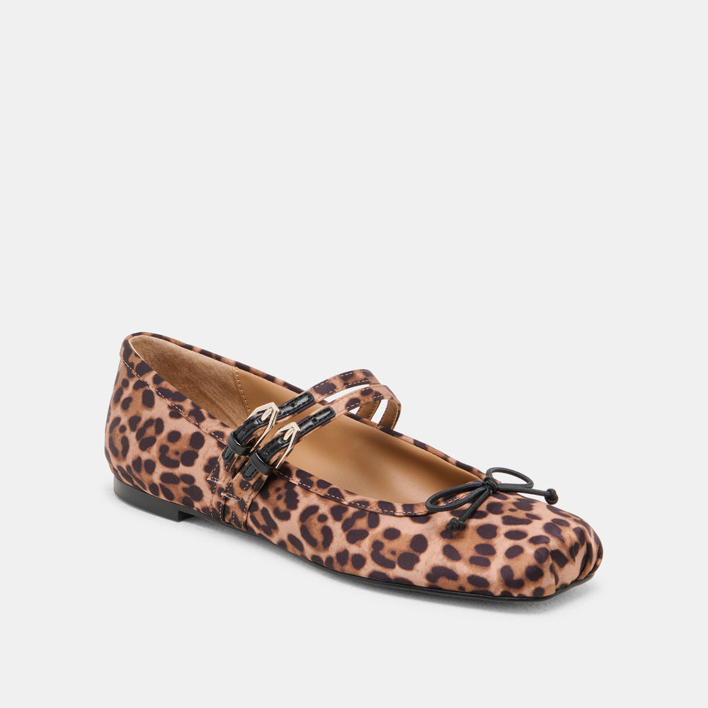 Gibsen Dk Leopard Satin Ballet Flats | Women Dolce Vita