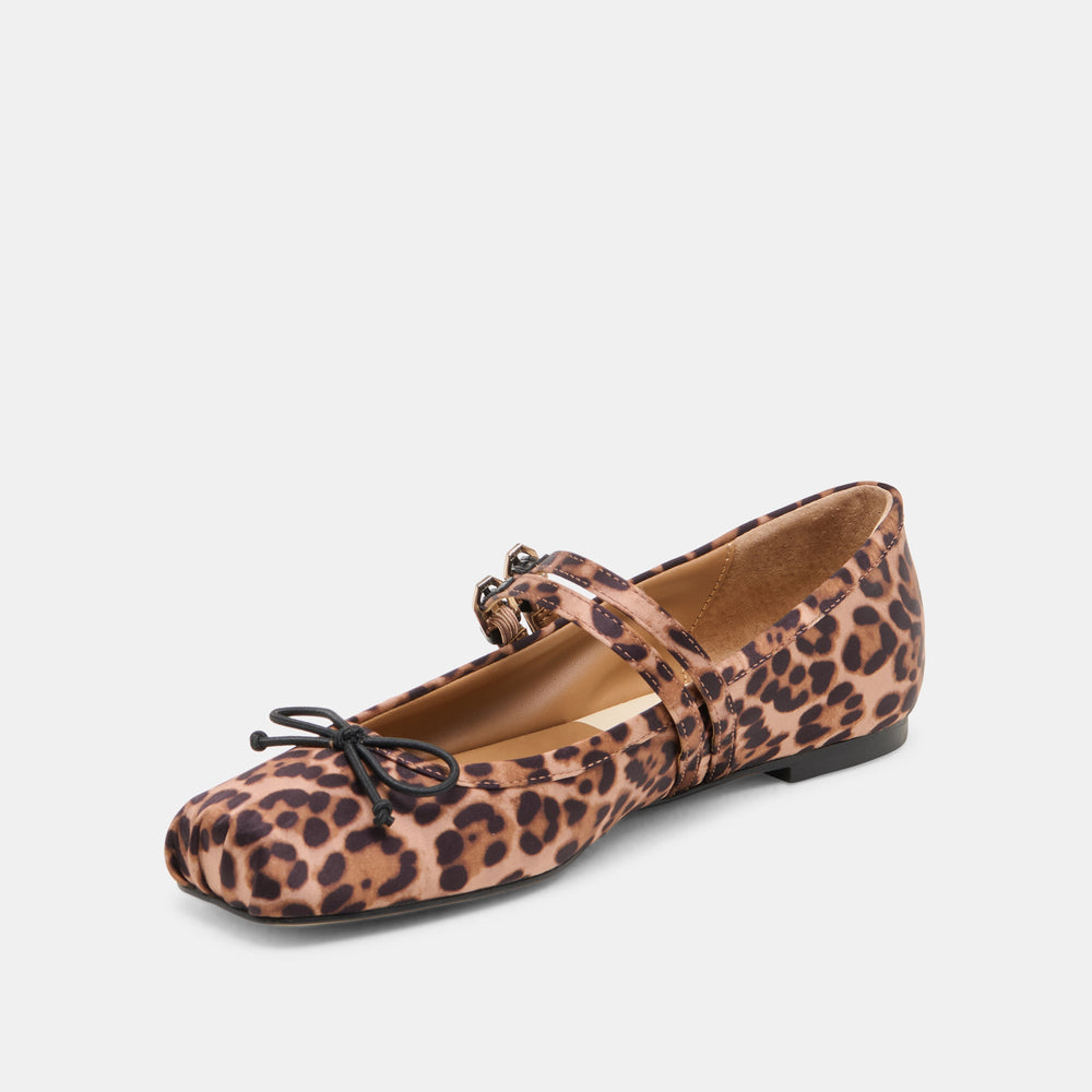 Gibsen Dk Leopard Satin Ballet Flats | Women Dolce Vita