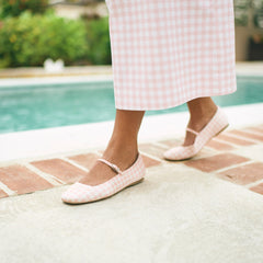 Reyes X Byrdie Golf Pink Plaid Gingham Ballet Flats | Women Dolce Vita