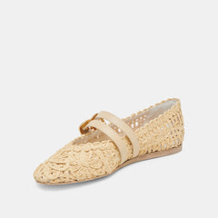 BAYLEE SUNFLOWER WIDE BALLET FLATS LT NATURAL MACRAME | Women Dolce Vita