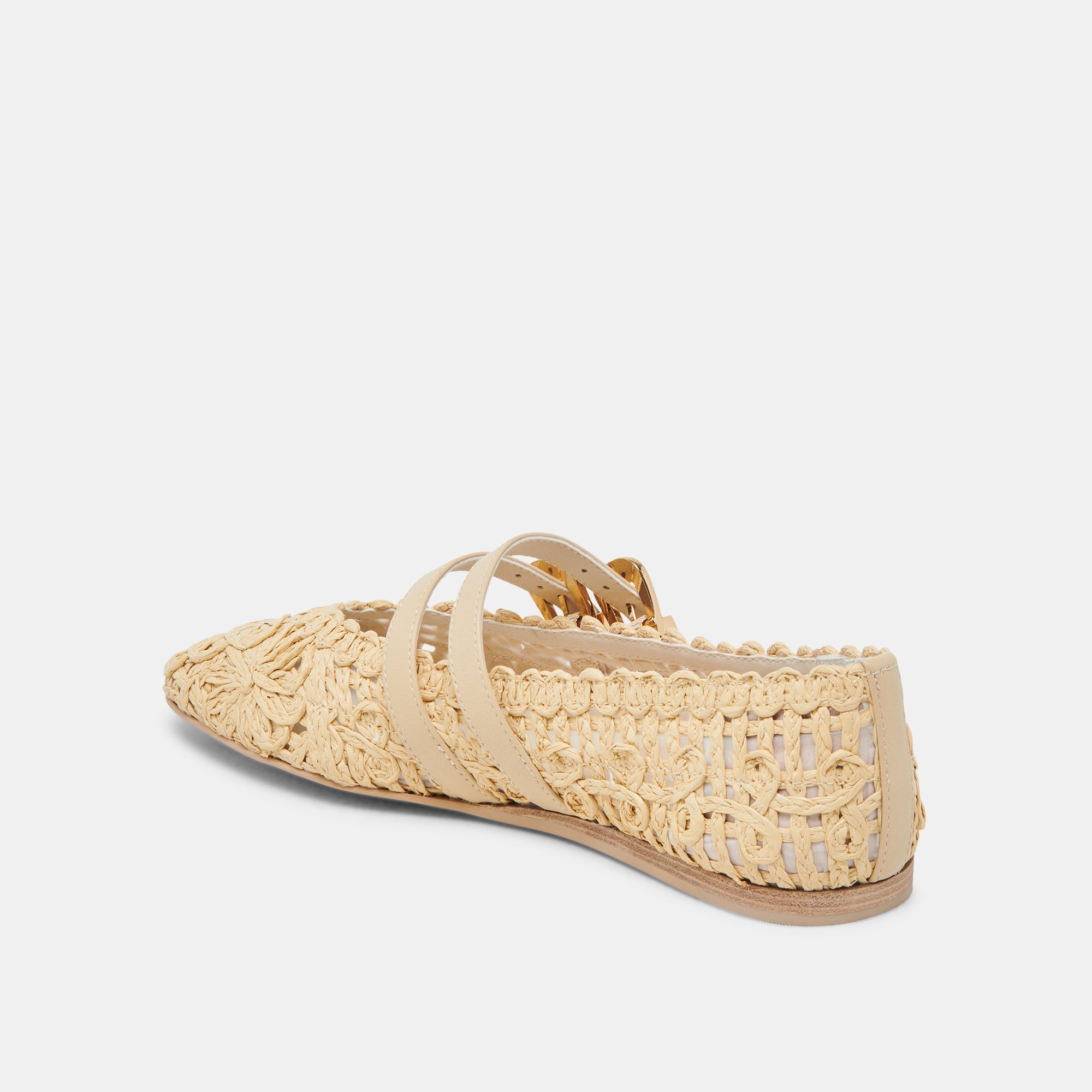 BAYLEE SUNFLOWER WIDE BALLET FLATS LT NATURAL MACRAME | Women Dolce Vita