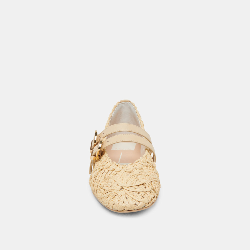 BAYLEE SUNFLOWER WIDE BALLET FLATS LT NATURAL MACRAME | Women Dolce Vita