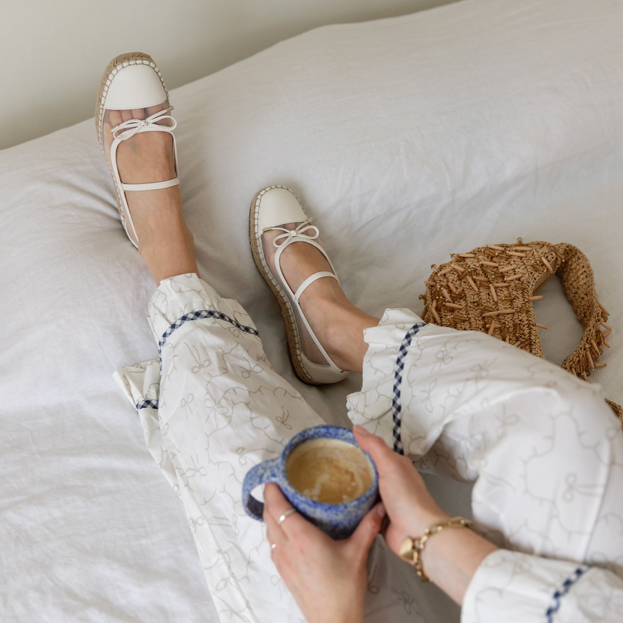 CAMBRE BALLET FLATS WHITE MESH | Women Dolce Vita