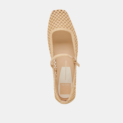 Reyes Lt Natural Woven Raffia Ballet Flats - Dolce Vita