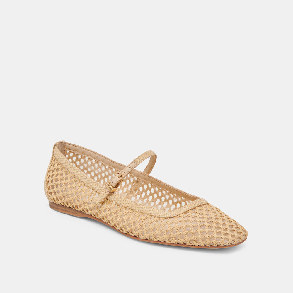 Reyes Lt Natural Woven Raffia Ballet Flats | Dolce Vita Women