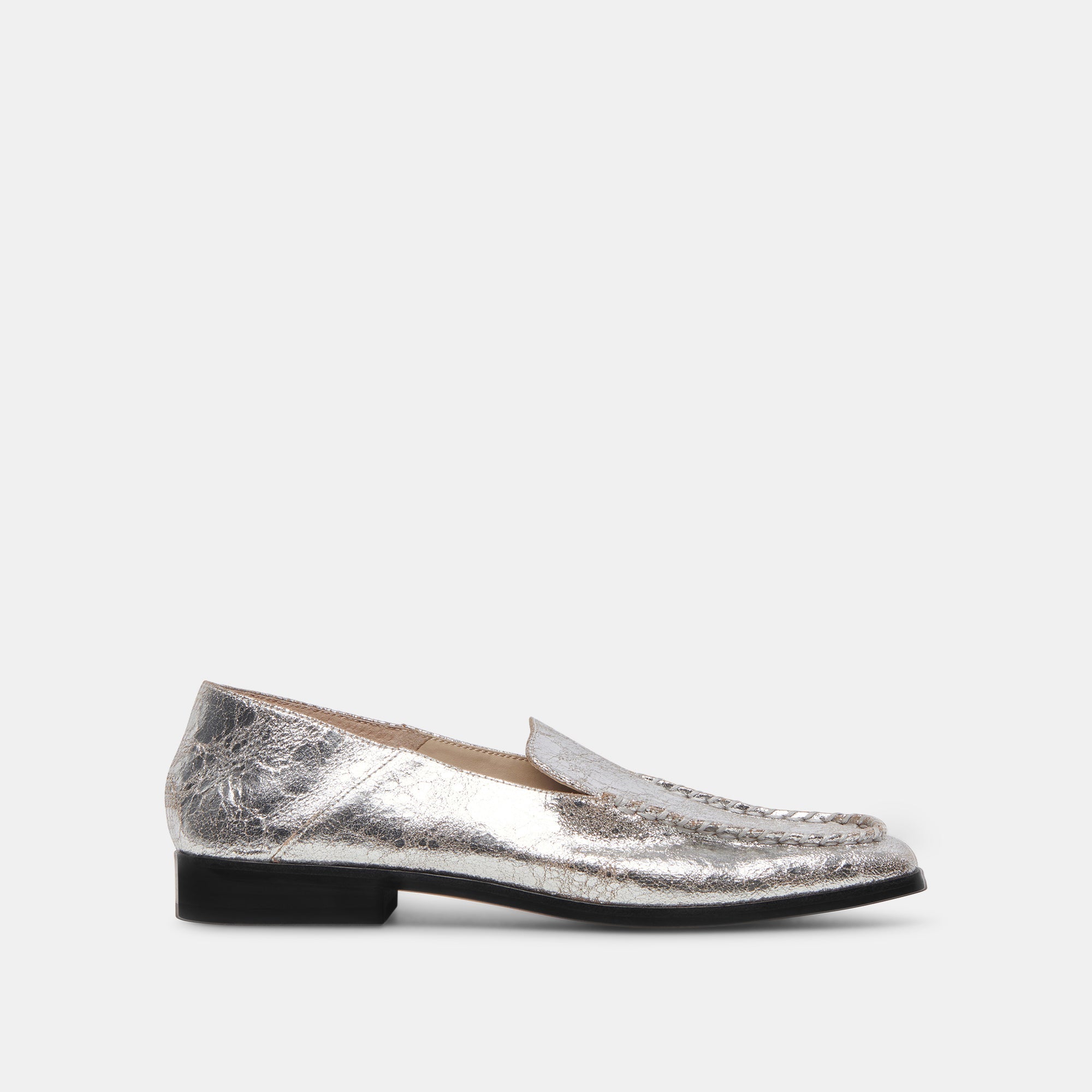 Beny Flats Silver Distressed Leather | Women Dolce Vita