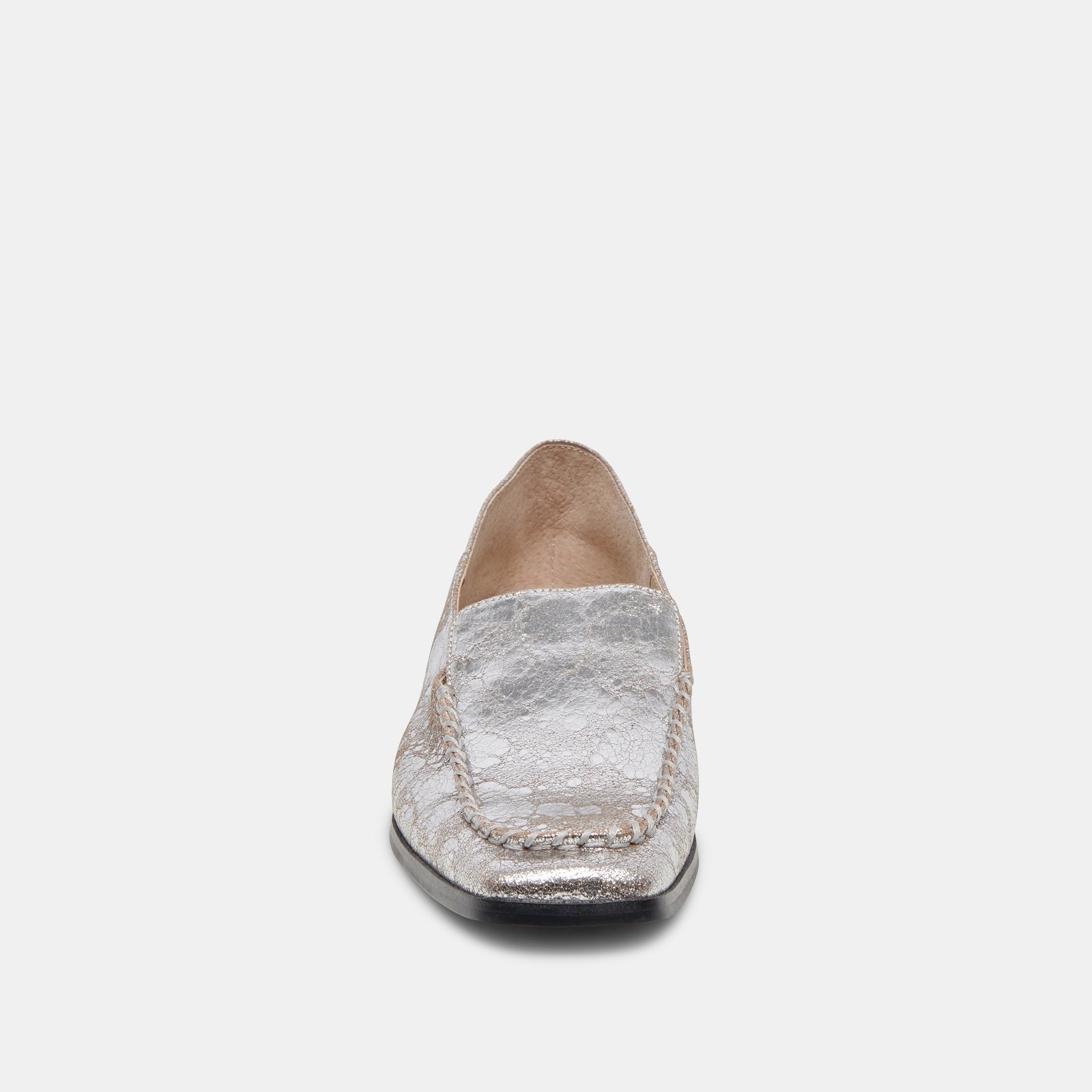 Beny Flats Silver Distressed Leather | Women Dolce Vita