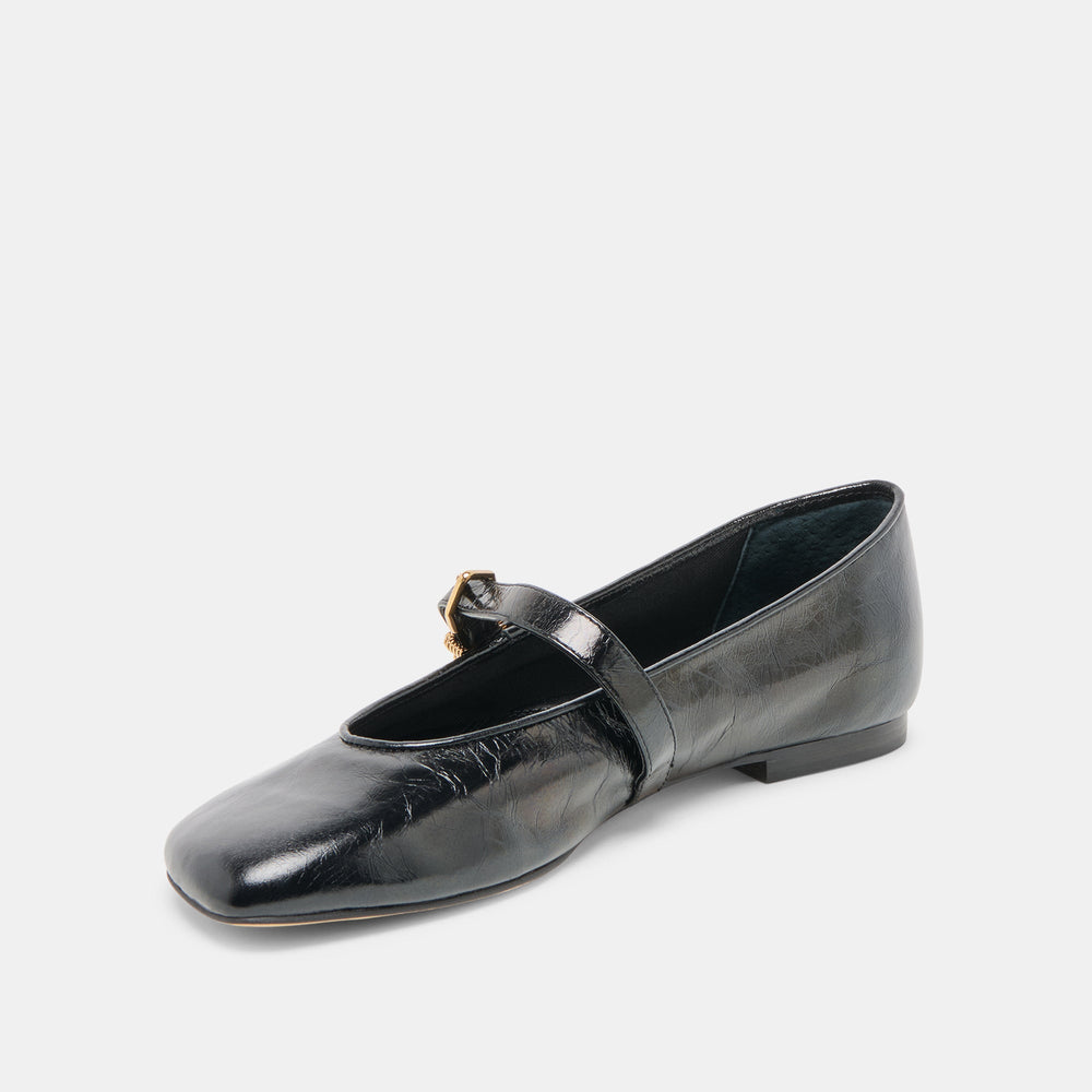 Alizza Midnight Crinkle Patent Ballet Flats | Dolce Vita Women