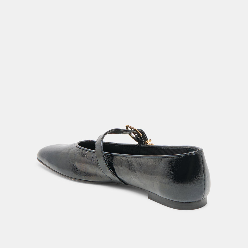 Alizza Midnight Crinkle Patent Ballet Flats | Dolce Vita Women