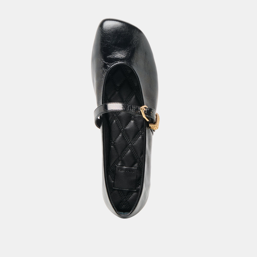 Alizza Midnight Crinkle Patent Ballet Flats | Dolce Vita Women