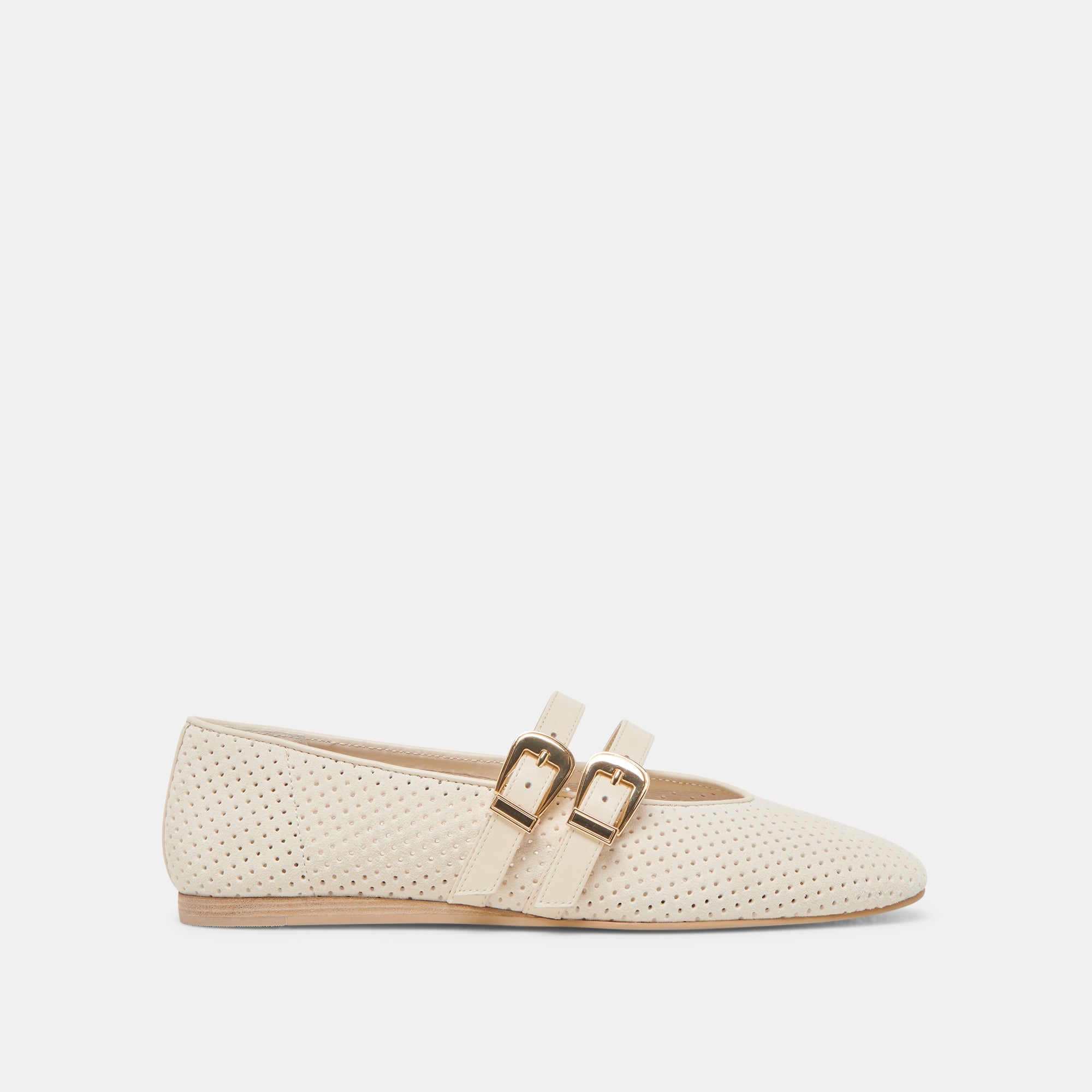 BAYLEE BALLET FLATS BONE PERFORATED SUEDE | Women Dolce Vita