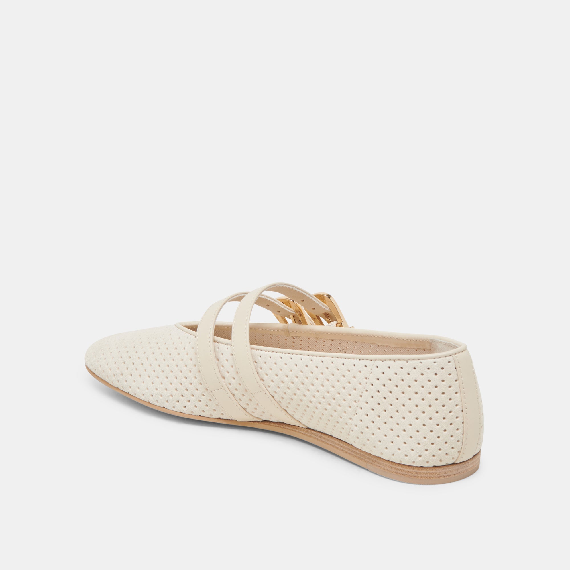 BAYLEE BALLET FLATS BONE PERFORATED SUEDE | Women Dolce Vita