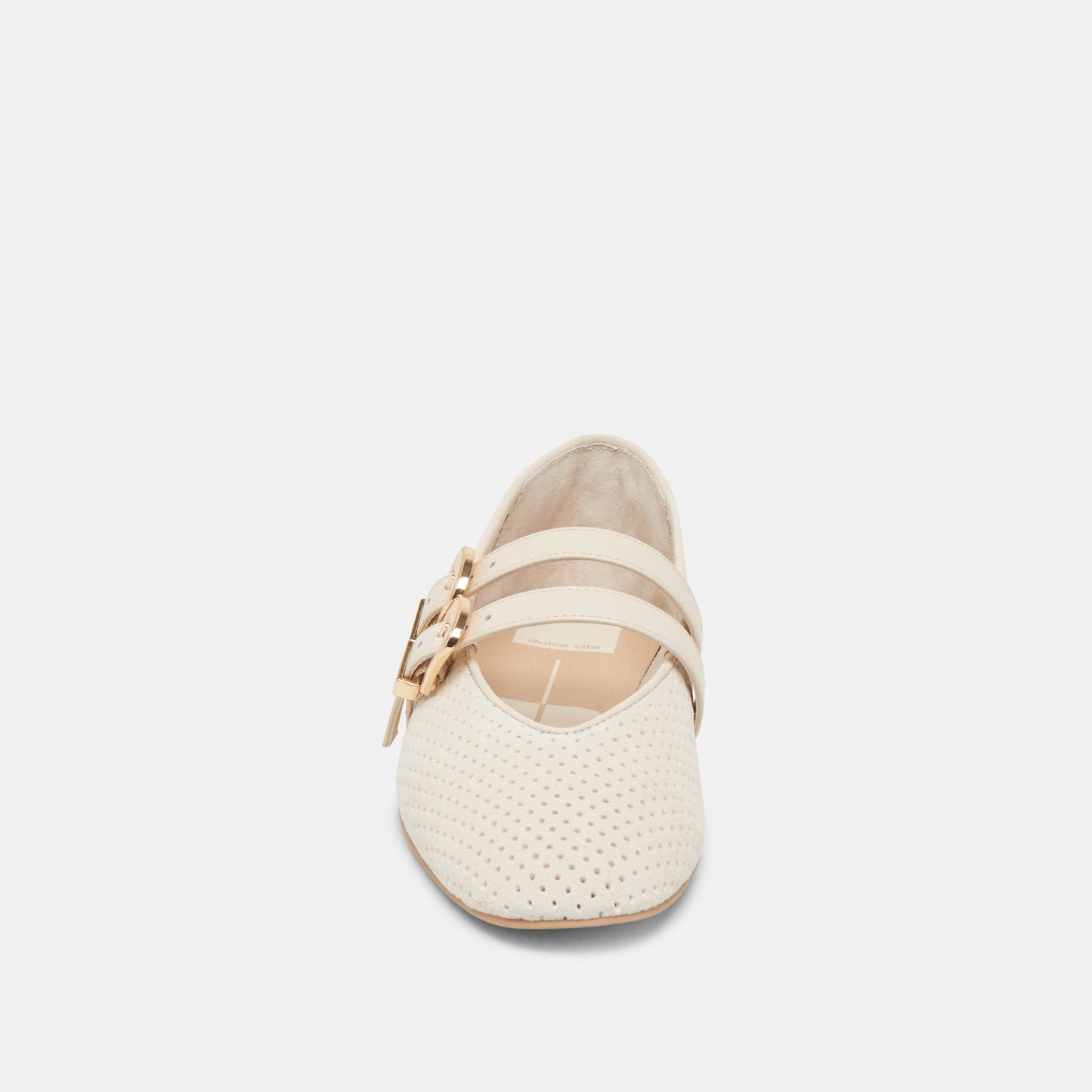 BAYLEE BALLET FLATS BONE PERFORATED SUEDE - Dolce Vita
