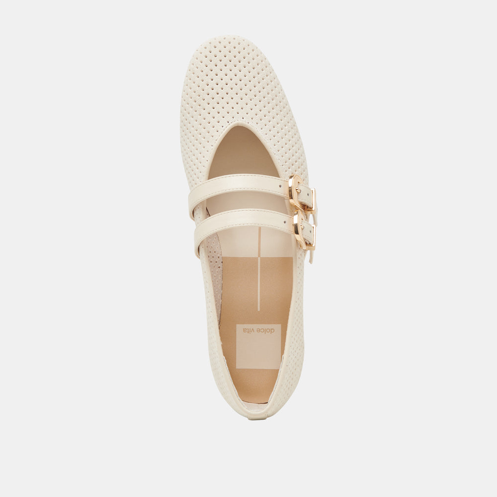 BAYLEE BALLET FLATS BONE PERFORATED SUEDE | Women Dolce Vita