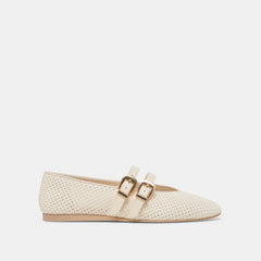 BAYLEE BALLET FLATS BONE PERFORATED SUEDE | Women Dolce Vita