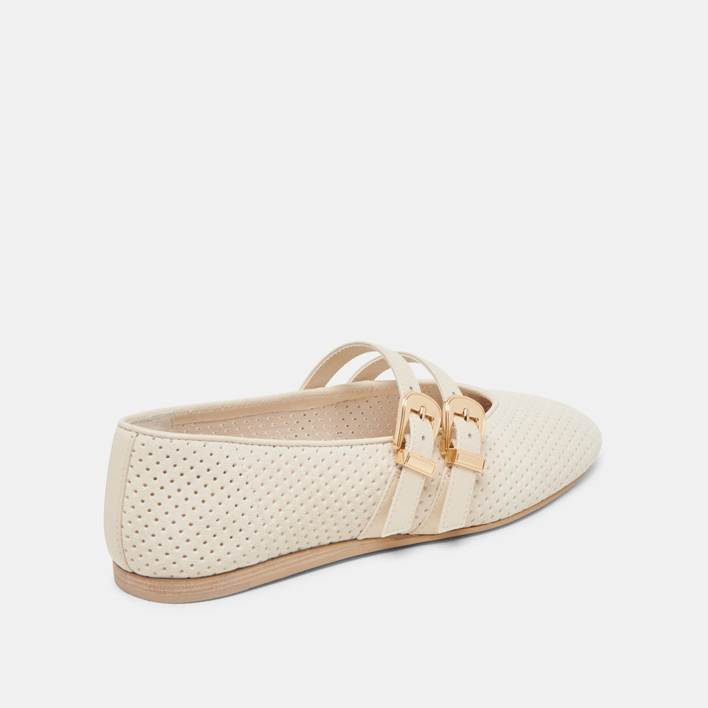 BAYLEE BALLET FLATS BONE PERFORATED SUEDE | Women Dolce Vita