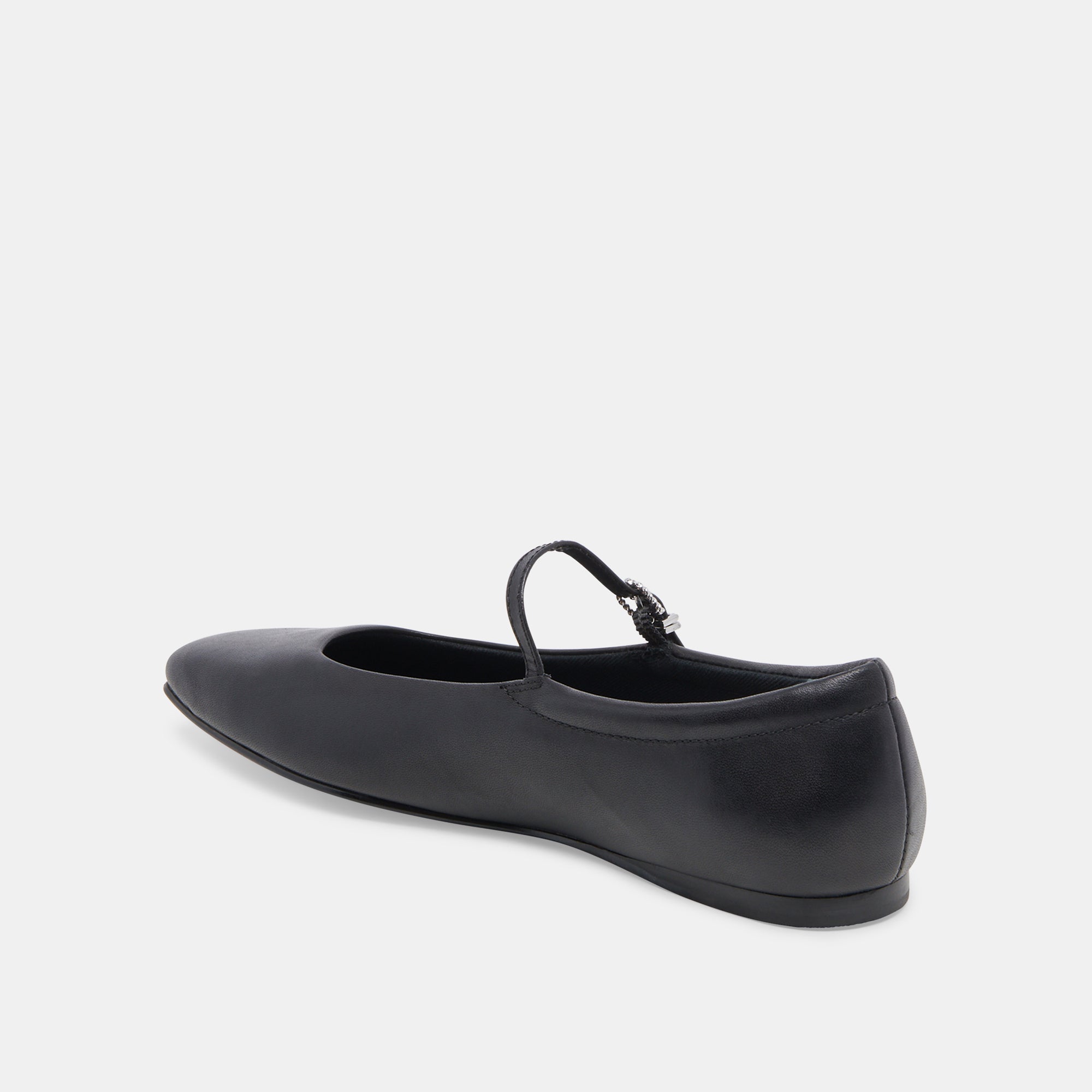 Reyes Wide Ballet Flats Black Leather | Dolce Vita Women