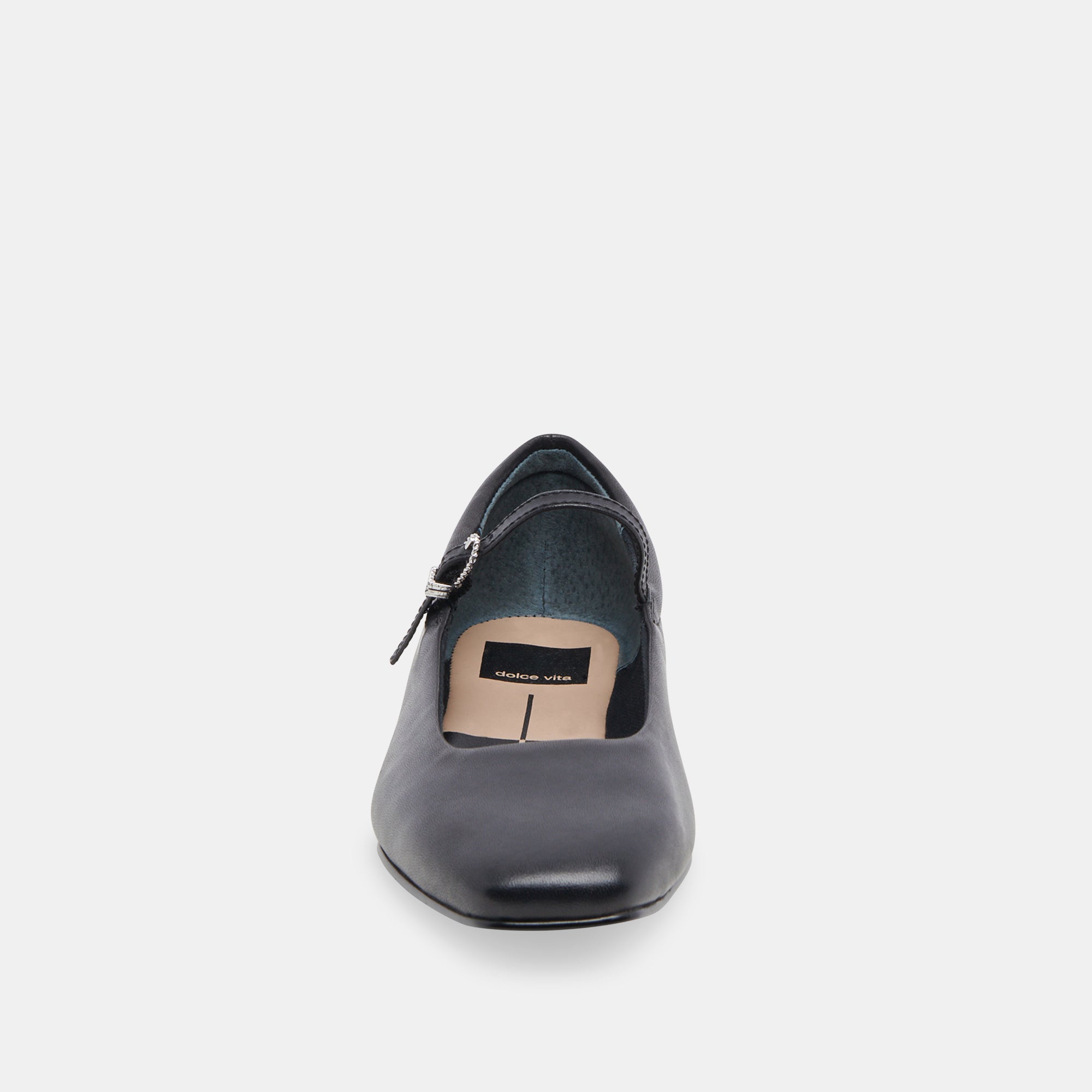Reyes Wide Ballet Flats Black Leather | Dolce Vita Women