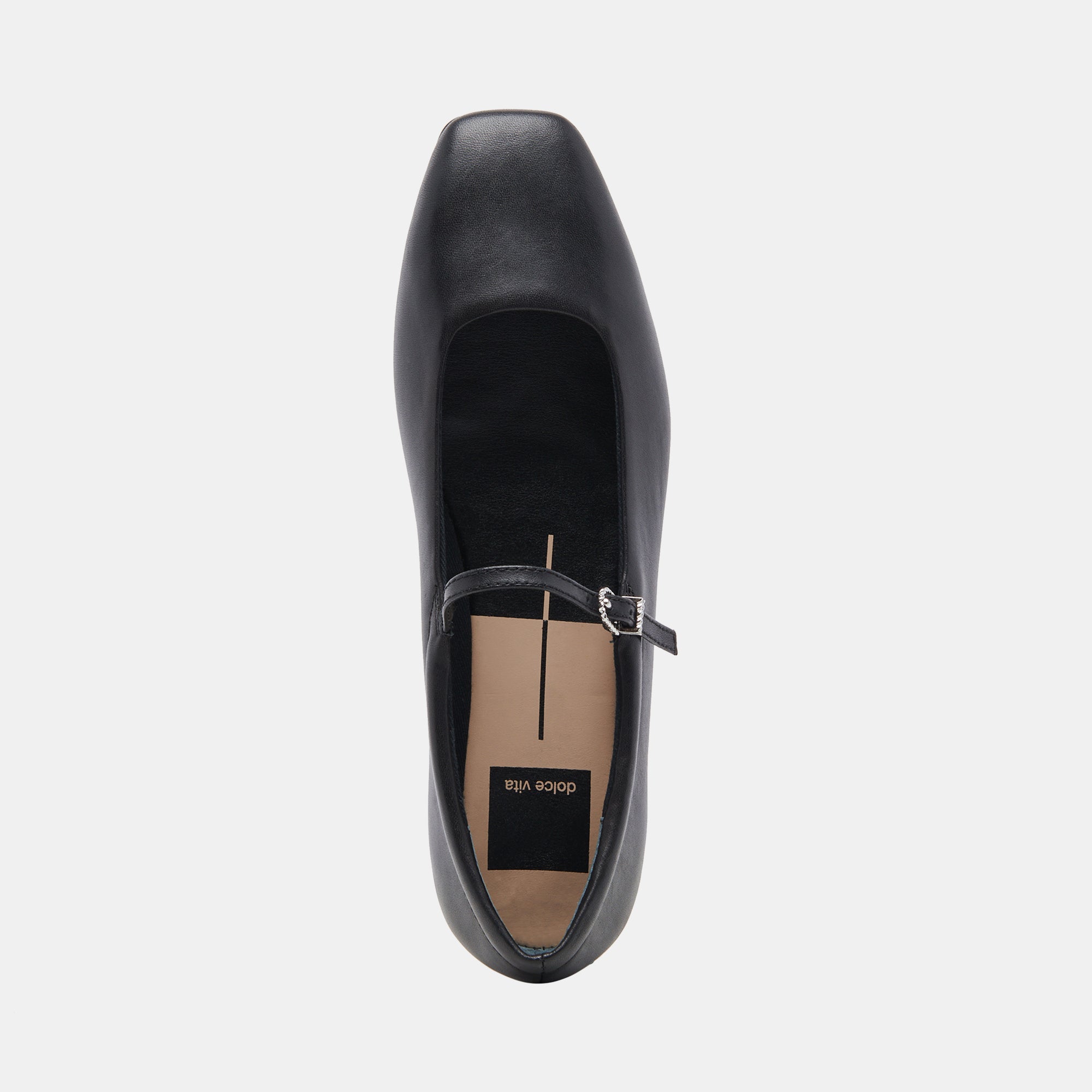 Reyes Wide Ballet Flats Black Leather | Dolce Vita Women
