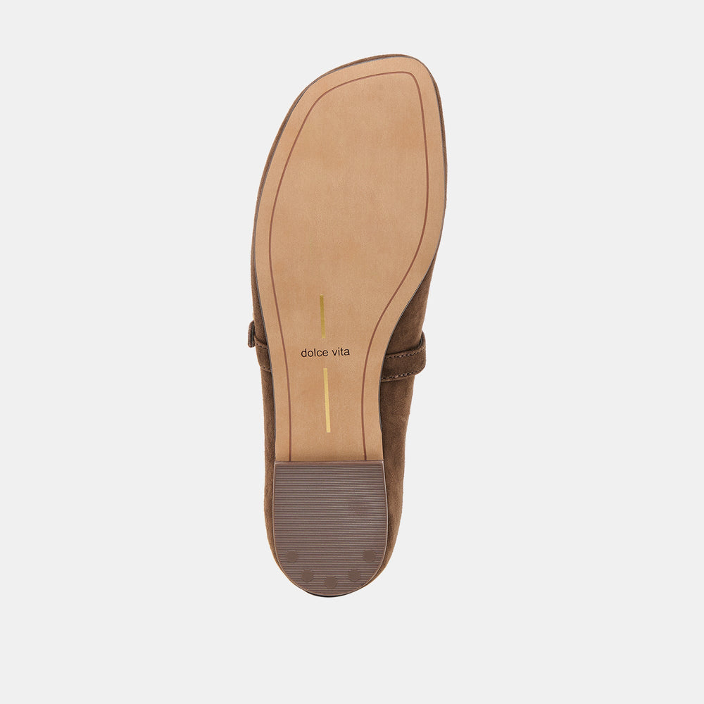 Alizza Dk Brown Suede Ballet Flats | Women Dolce Vita