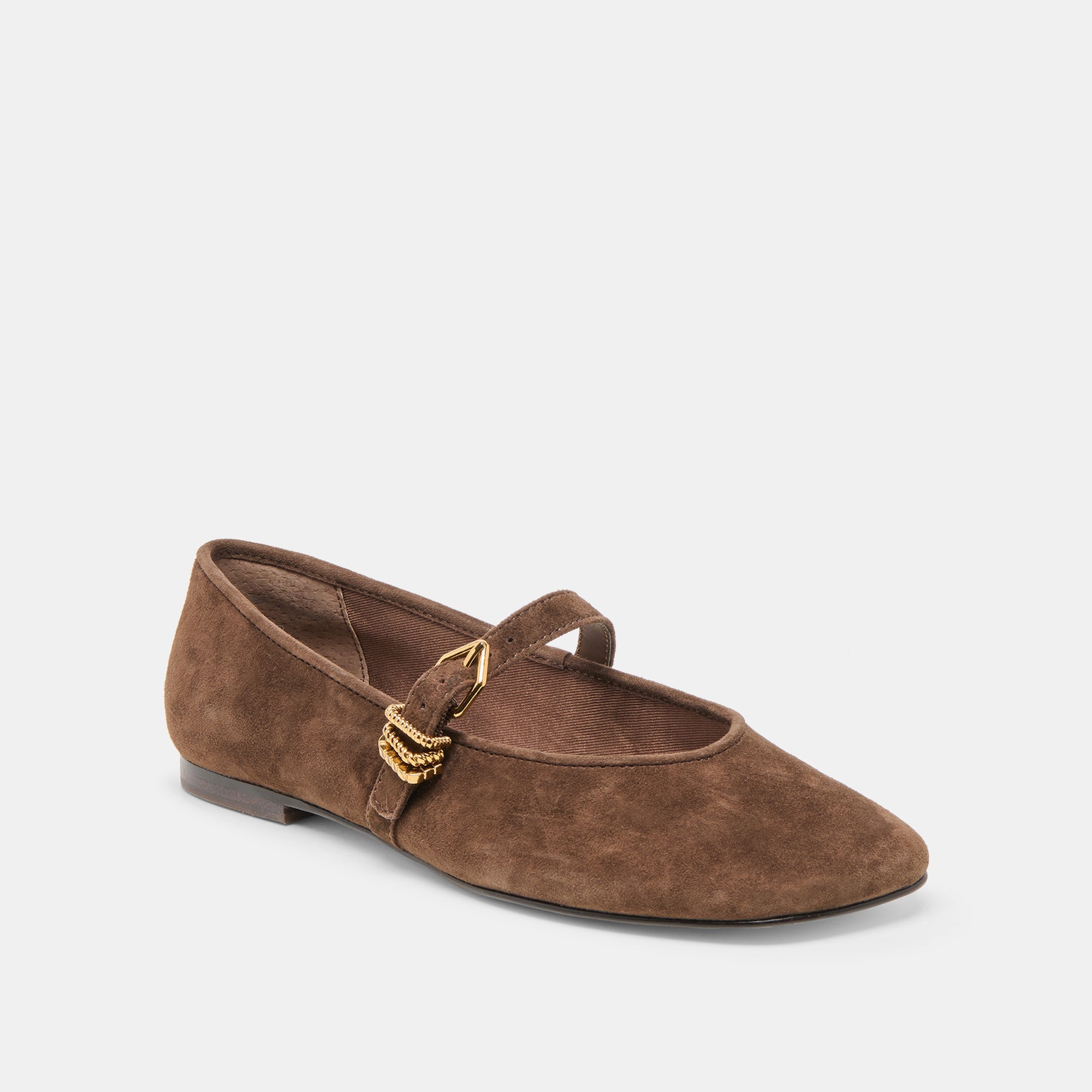 Alizza Dk Brown Suede Ballet Flats | Women Dolce Vita