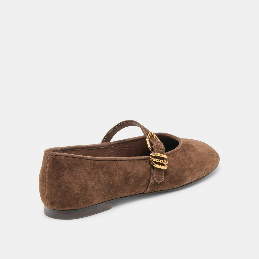 Alizza Dk Brown Suede Ballet Flats | Women Dolce Vita