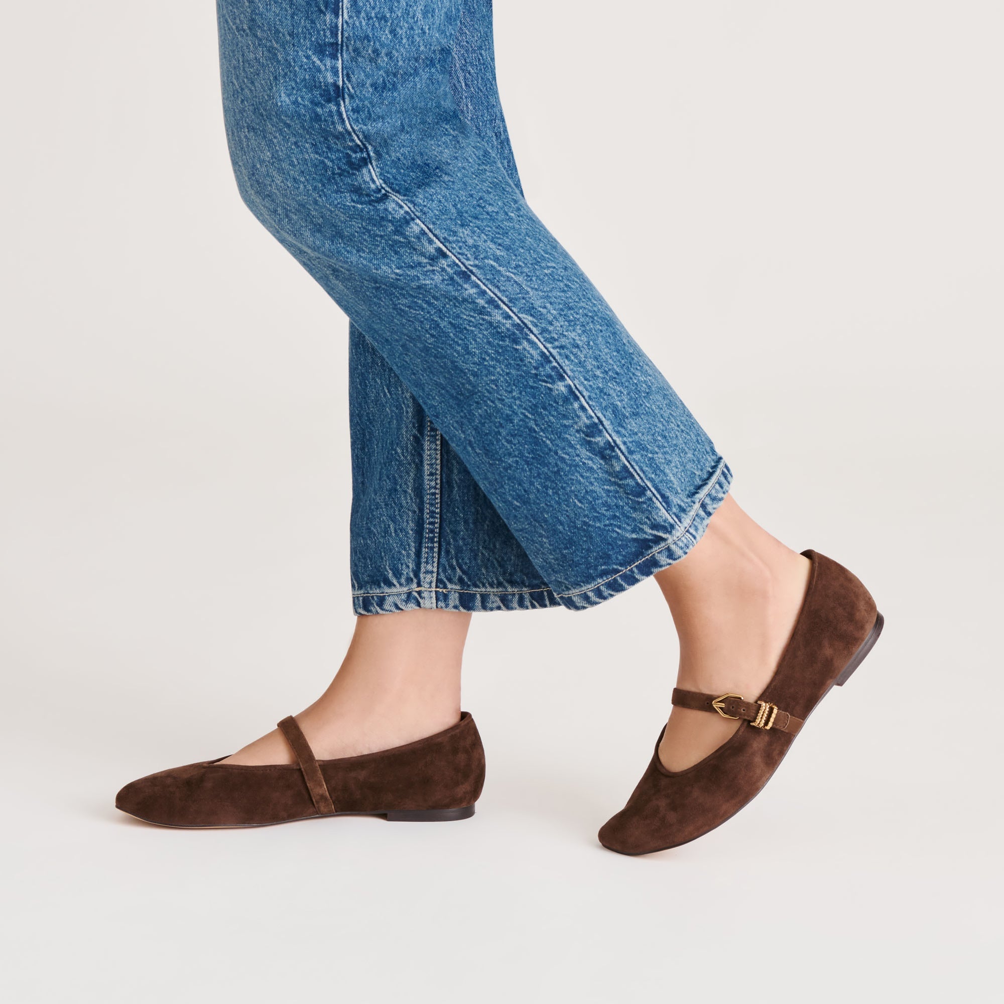 Alizza Dk Brown Suede Ballet Flats | Women Dolce Vita