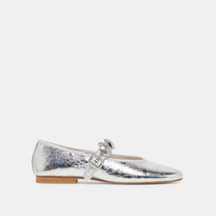 Relan Silver Distressed Leather Ballet Flats | Dolce Vita Women