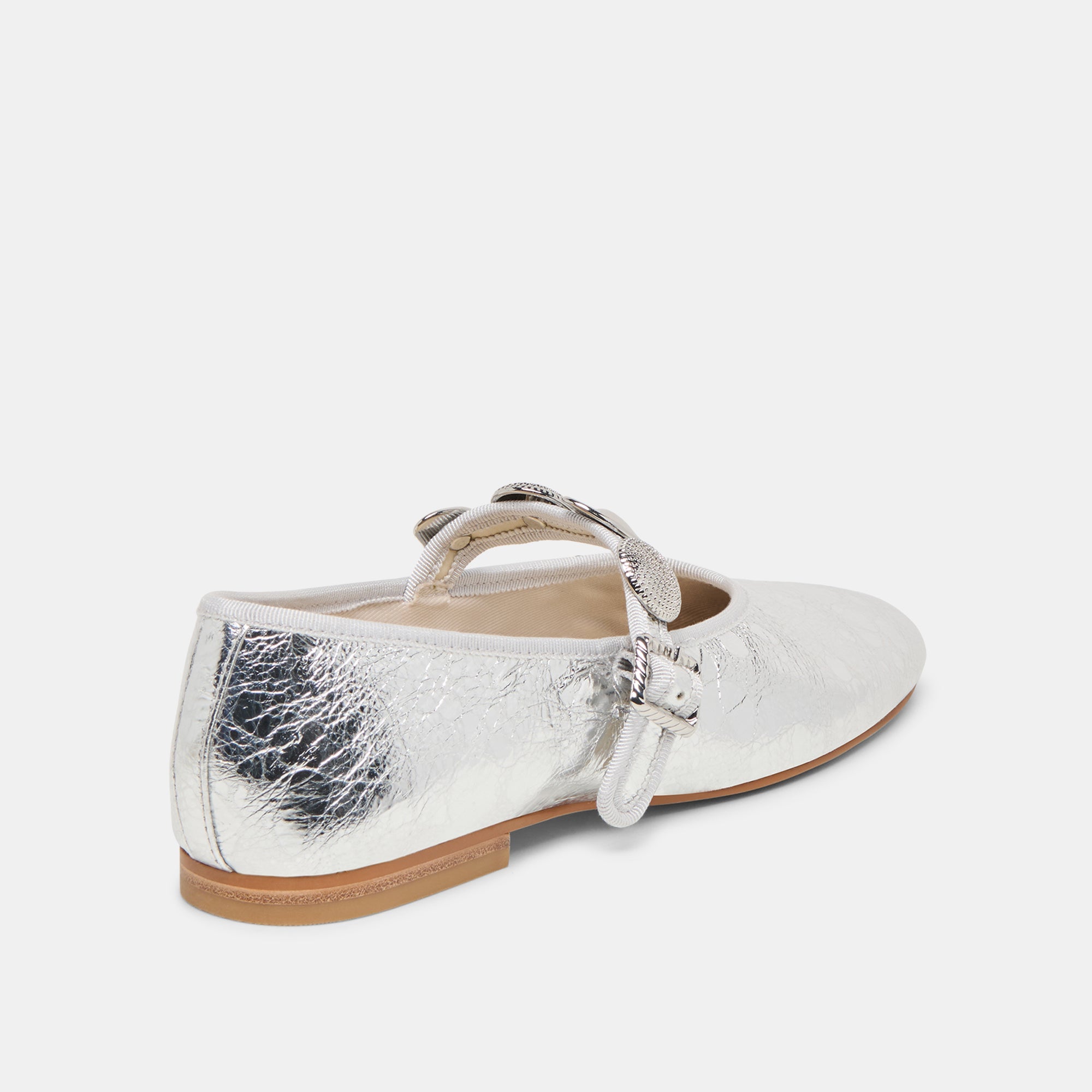 Relan Silver Distressed Leather Ballet Flats | Dolce Vita Women