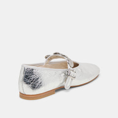 Relan Silver Distressed Leather Ballet Flats | Dolce Vita Women