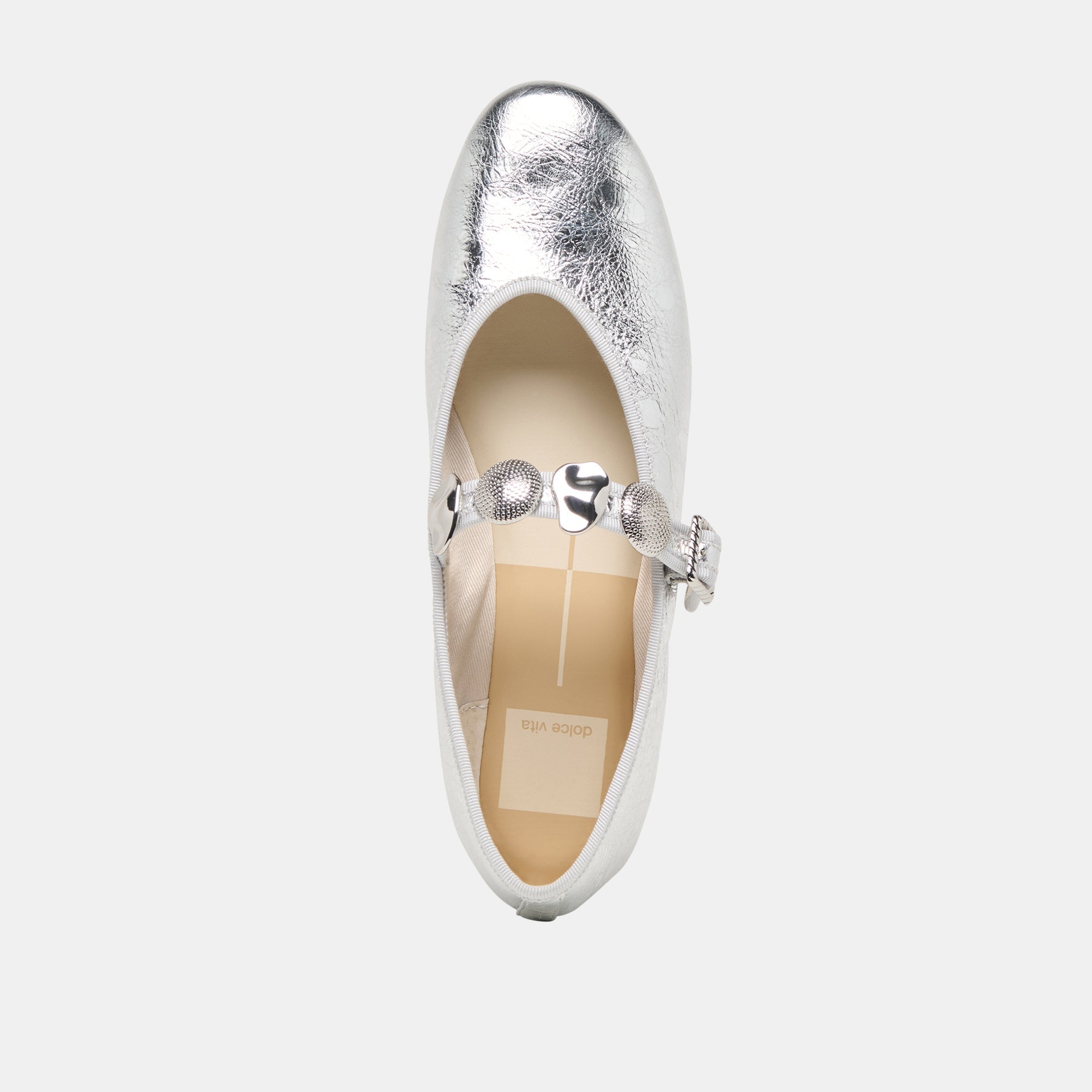 Relan Silver Distressed Leather Ballet Flats | Dolce Vita Women