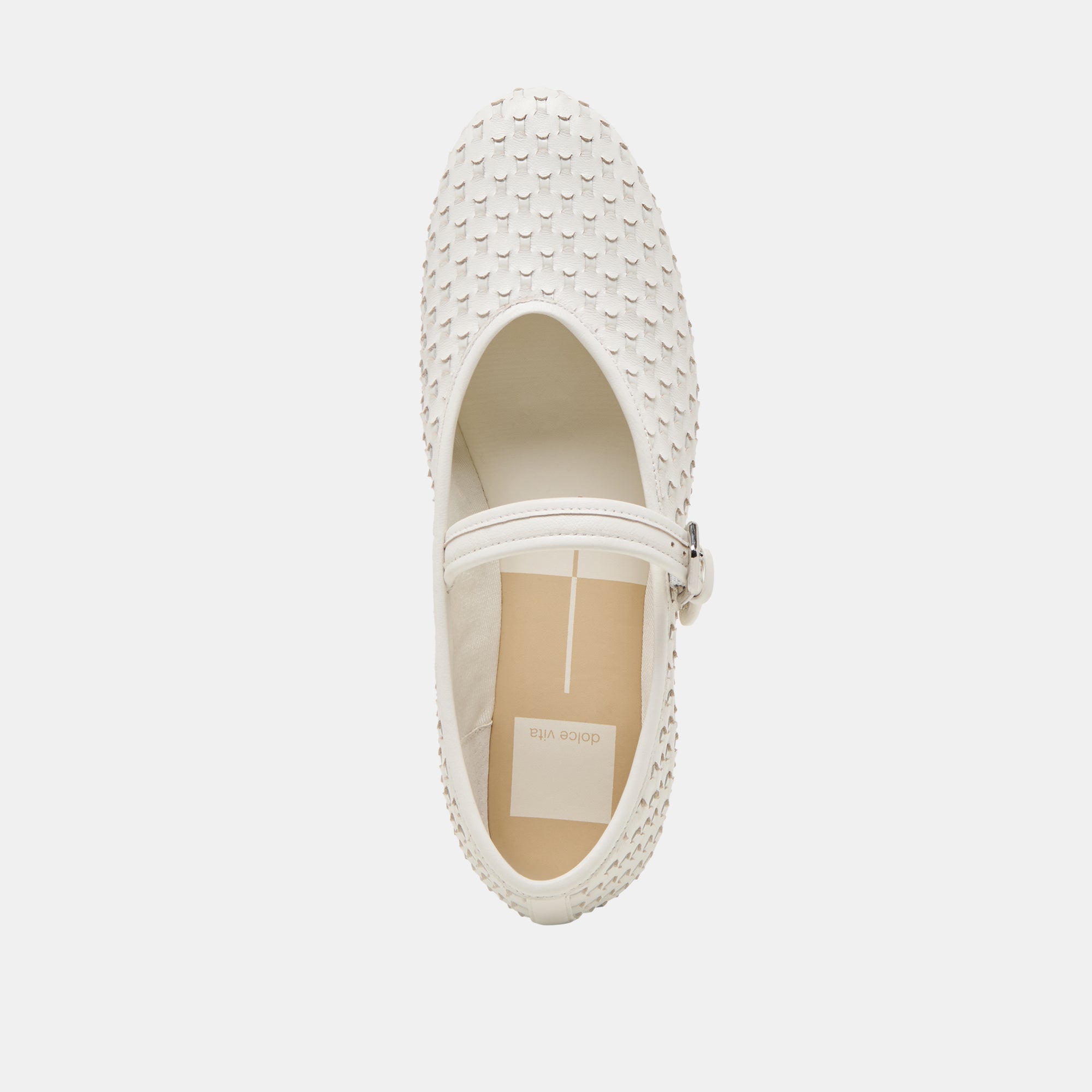 Roslyn True White Woven Leather Ballet Flats | Women Dolce Vita