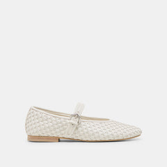 Roslyn True White Woven Leather Ballet Flats | Women Dolce Vita