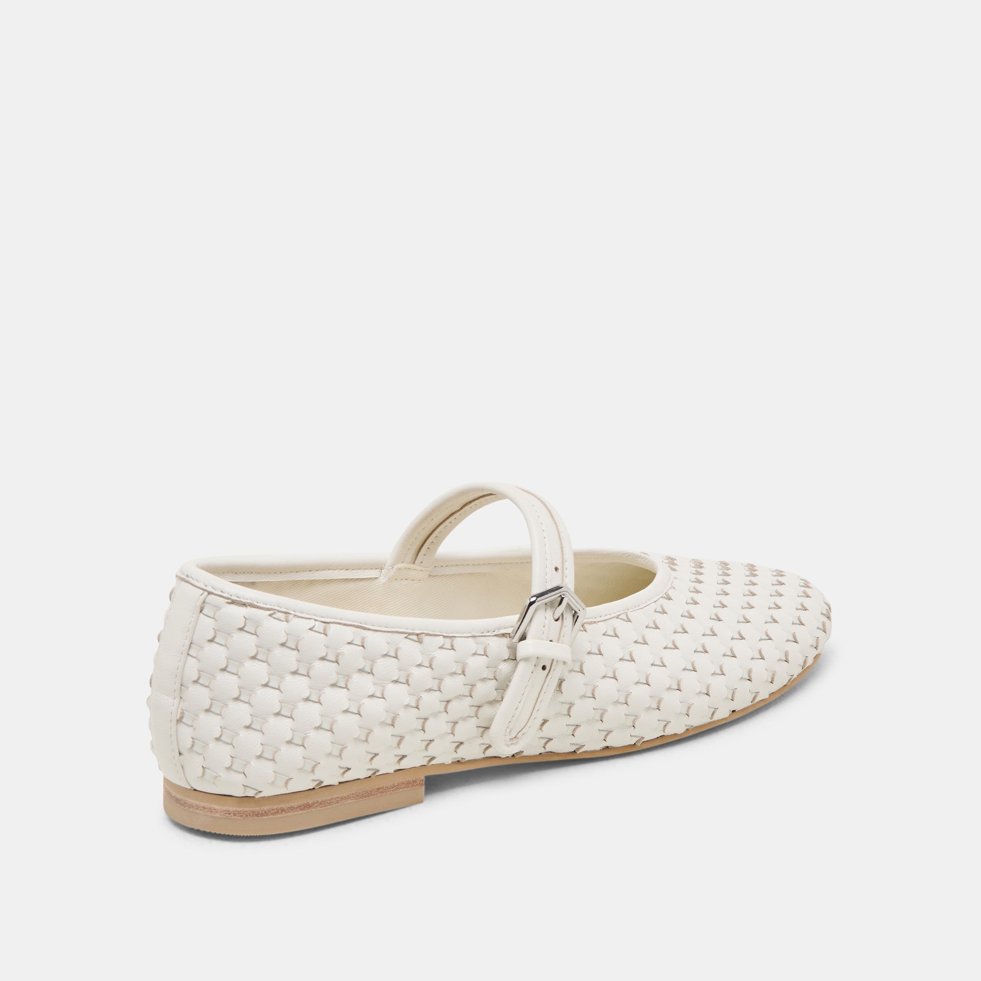 Roslyn True White Woven Leather Ballet Flats | Women Dolce Vita
