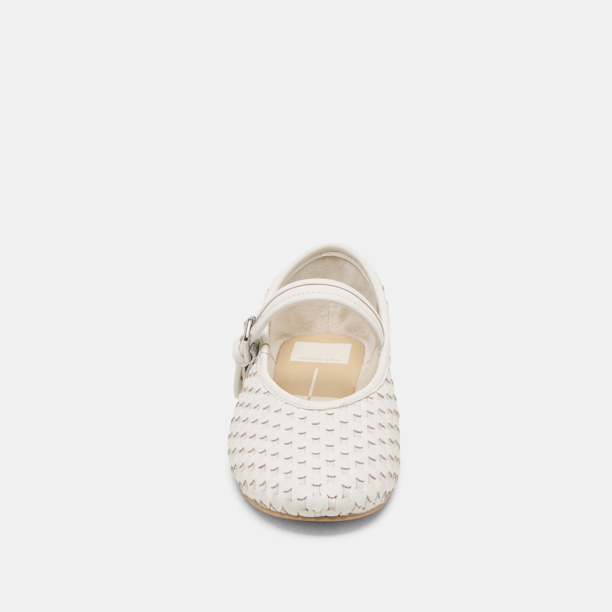 Roslyn True White Woven Leather Ballet Flats | Women Dolce Vita