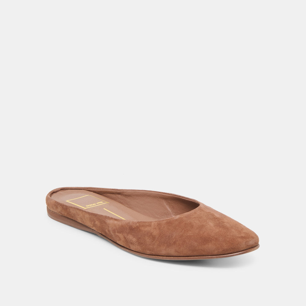 Eila Dk Brown Suede Flats | Women Dolce Vita