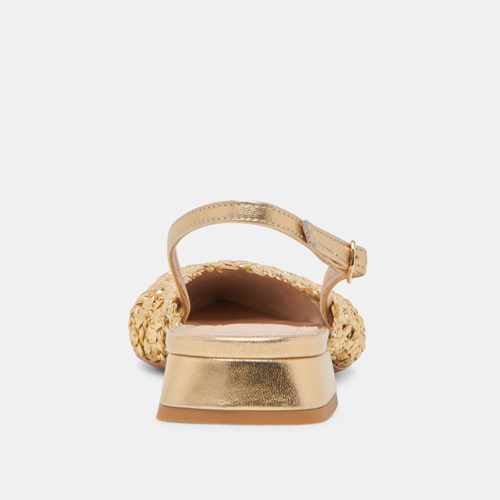CYNDI FLATS GOLD WOVEN | Dolce Vita Women