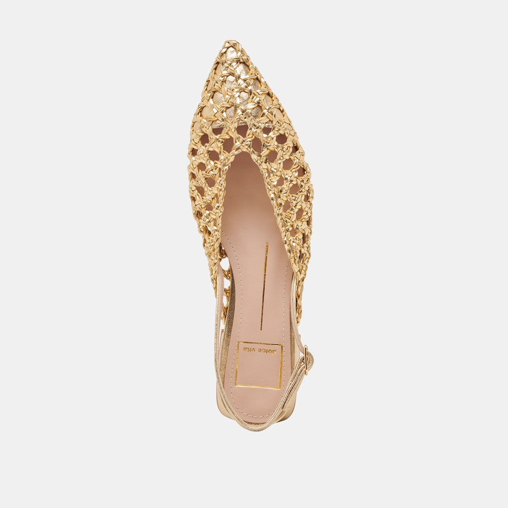 CYNDI FLATS GOLD WOVEN | Dolce Vita Women