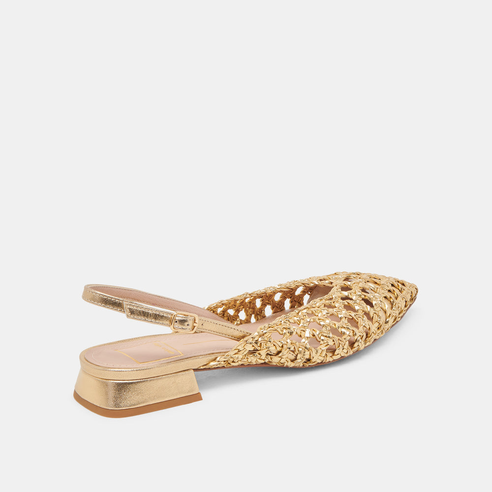 CYNDI FLATS GOLD WOVEN | Dolce Vita Women
